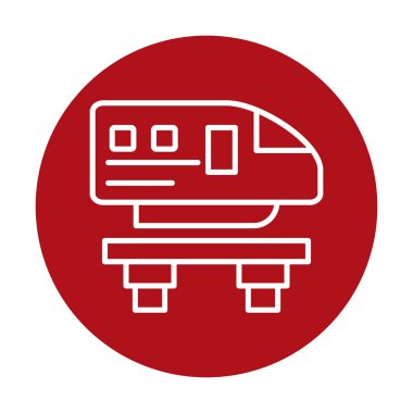 Monoray yaratıcı ikonu. Işınlama simgeleri koleksiyonu. İzole edilmiş Raylı İşareti 