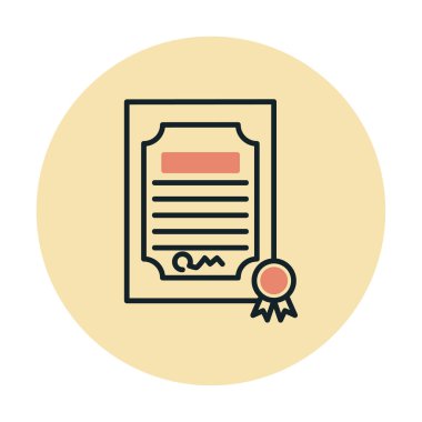 Sertifika vektör simgesi modern basit illüstrasyon 