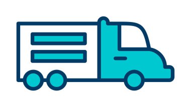 Web ve mobil uygulama tasarımınız için kamyon simgesi vektörü, dağıtım kamyonu logosu konsepti