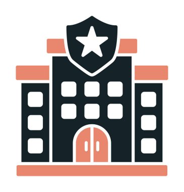 Polis karakolu simgesi, vektör illüstrasyonu basit tasarım