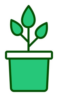 pot simge vektör çizim bitki