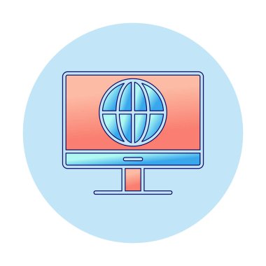 İnternet simgesi vektör illüstrasyonu