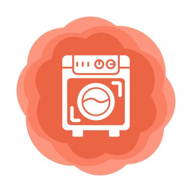 çamaşır makinesi simgesi. Kıyafetler için çamaşır makinesi vektör simgesi çizimi.                                        