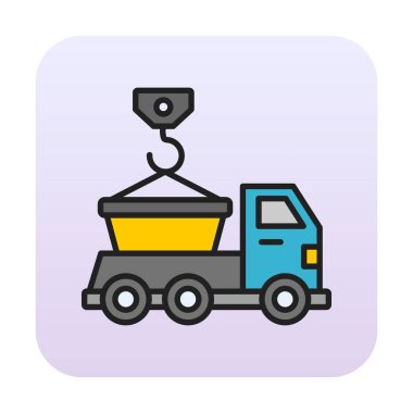 Kamyon Simgesini Atla, Renkli Vektör İllüstrasyonu