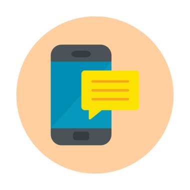 Basit sohbet simgesi, konuşma balonu, vektör illüstrasyonu