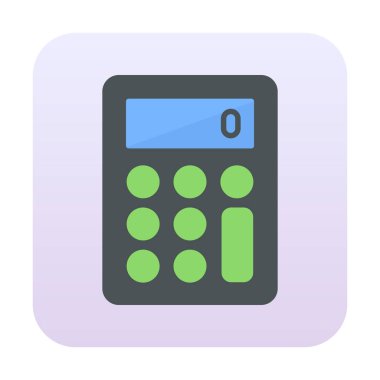 Hesap makinesi simgesi, beyaz arkaplanda renkli illüstrasyon