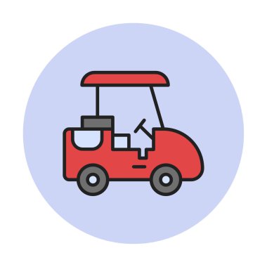 Golf Caddy simgesi, vektör illüstrasyonu