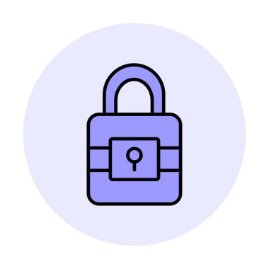 Beyaz arkaplanda asma kilit vektör çizimi