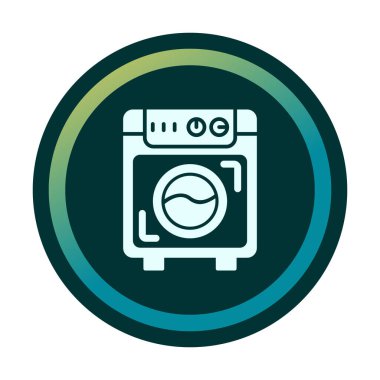 çamaşır makinesi simgesi. Kıyafetler için çamaşır makinesi vektör simgesi çizimi.                                        