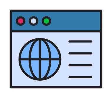 Basit web sitesi arayüzü simgesi, vektör illüstrasyonu