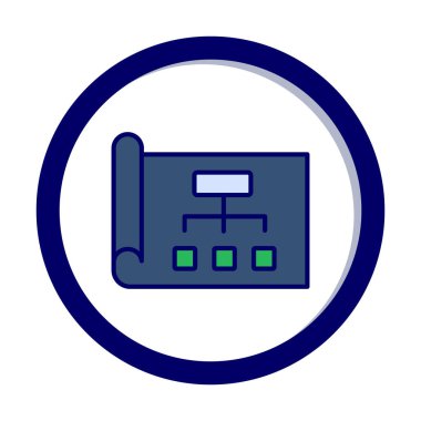 Haftalık İş Planlayıcı Web simgesi, vektör illüstrasyonu 