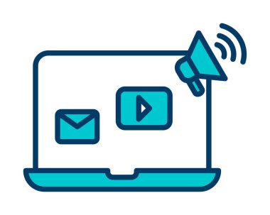 Beyaz arkaplanda Sosyal Medya Pazarlama vektör çizimi