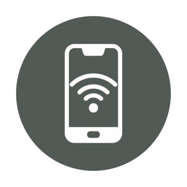 Akıllı telefon kablosuz interneti. Web simgesi basit illüstrasyon