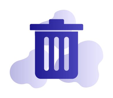 Çöp kutusu simgesi, çöp kutusu simgesi, renkli vektör illüstrasyonu