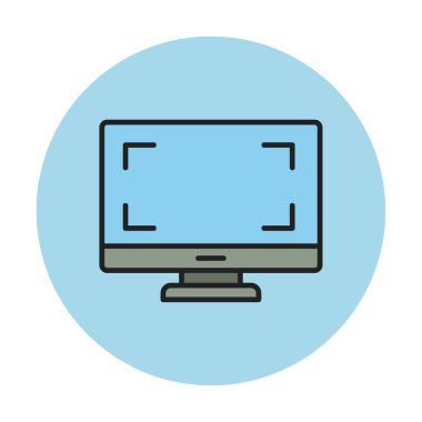 bilgisayar izleme simgesi, vektör illüstrasyonu basit tasarım