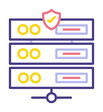 Sunucu simgesi tasarımı, vektör illüstrasyonu                