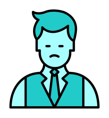 Basit Restoran Yöneticisi simgesi, vektör illüstrasyonu