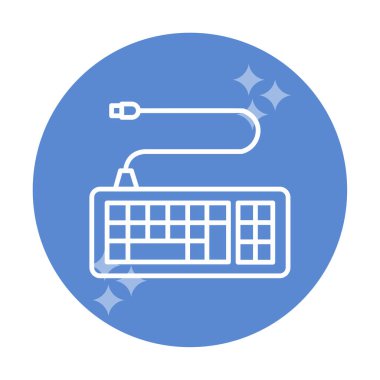 Kablolu klavye simgesinin basit web çizimi