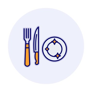 Çatal bıçak ağı simgesi, vektör illüstrasyonu