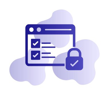 Basit güvenli veri simgesi, vektör illüstrasyonu