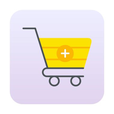 Cart alışveriş simgesine basit Ekle, vektör illüstrasyonu