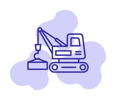 Yapı vinç simgesi, vektör illüstrasyon tasarımı