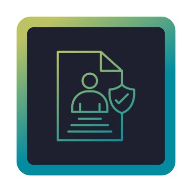 Veri güvenlik simgesi vektör illüstrasyonuna sahip kullanıcı