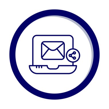 E- posta simgesi olan dizüstü bilgisayar. vektör illüstrasyonu 