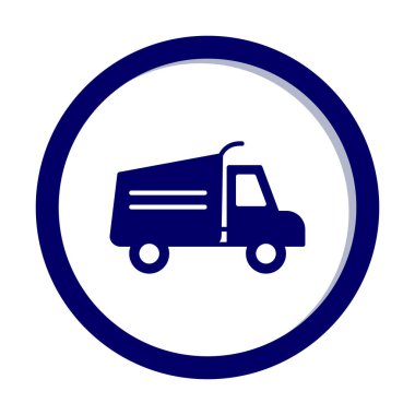 Web ve mobil uygulama tasarımınız için kamyon simgesi vektörü, kargo kamyonu logosu konsepti