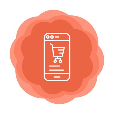 Basit Çevrimiçi Telefon Pazarlama simgesi, vektör illüstrasyonu