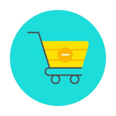 Cart simgesi vektör illüstrasyonunu sil