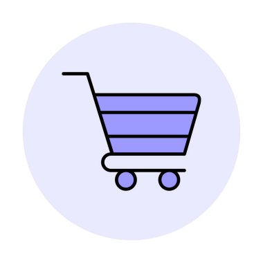 Alışveriş arabası simgesi, vektör çizimi basit tasarım