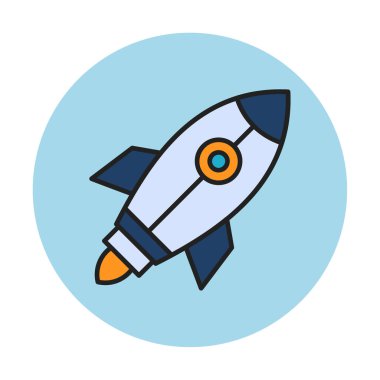 Roketin vektör çizimi. Başlangıç konsepti