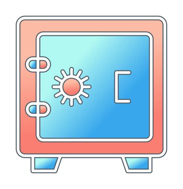 Güvenli simge, loker işareti, vektör illüstrasyonu