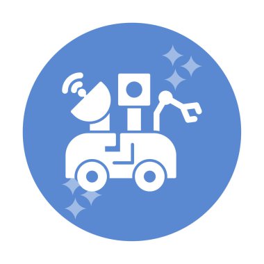 Ay Gezgini simgesi, vektör illüstrasyonu