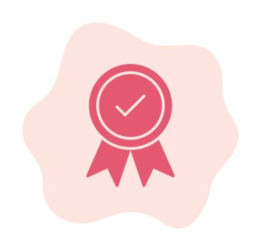 Onaylanmış madalya simgesi, vektör illüstrasyonu.