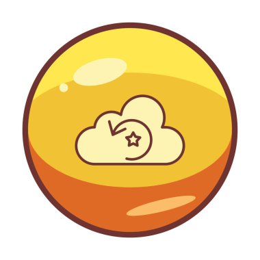 Yıldızlı bulut ve oku yeniden yükle. vektör illüstrasyonu 