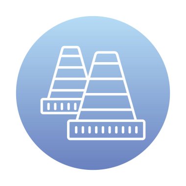 Trafik konisi simgesi vektör çizimi 