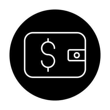 cüzdan vektör simgesi basit illüstrasyon