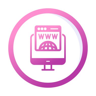 Alan Adı Kayıt Web simgesi vektör illüstrasyonu