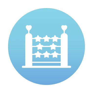 abaküs düz simgesi, vektör illüstrasyonu