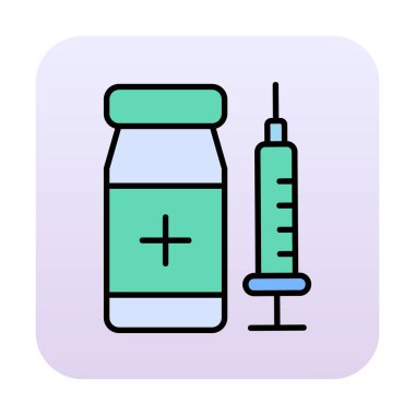 Basit Aşı Simgesi, vektör illüstrasyonu