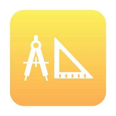 Geometri Araçları simgesi, Vektör illüstrasyonu 