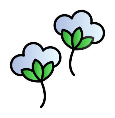 Pamuk çiçeklerinin basit web çizimi