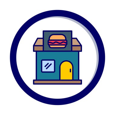  Gıda dükkanı web simgesi, vektör illüstrasyonu