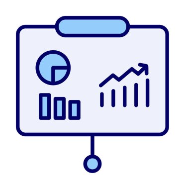 Beyaz arkaplan üzerinde sunum vektörü illüstrasyonunu çalıştır