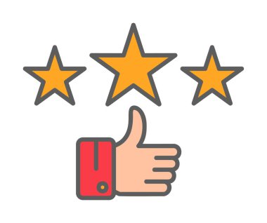 derecelendirme vektörü renk çizgisi simgesi 