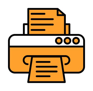 yazıcı simgesi web basit illüstrasyon