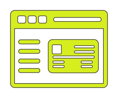 Basit Web Ödeme simgesi, vektör illüstrasyonu