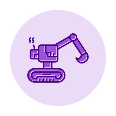 Kazı düz simgesi, vektör illüstrasyonu